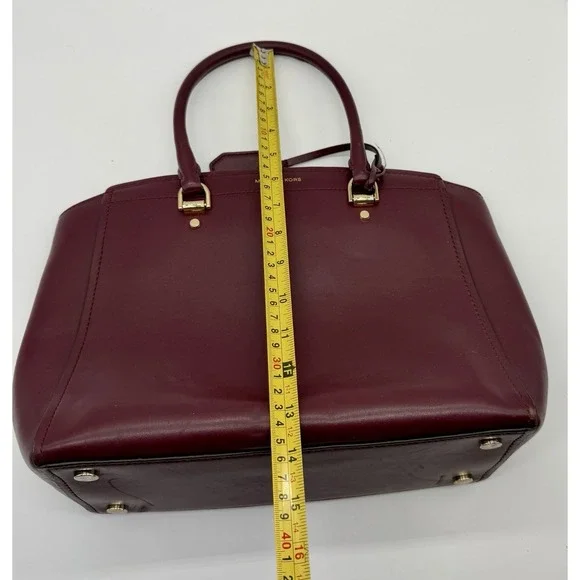 Michael Kors Large Benning Satchel Burgundy Excellent - Picture 10 of 10